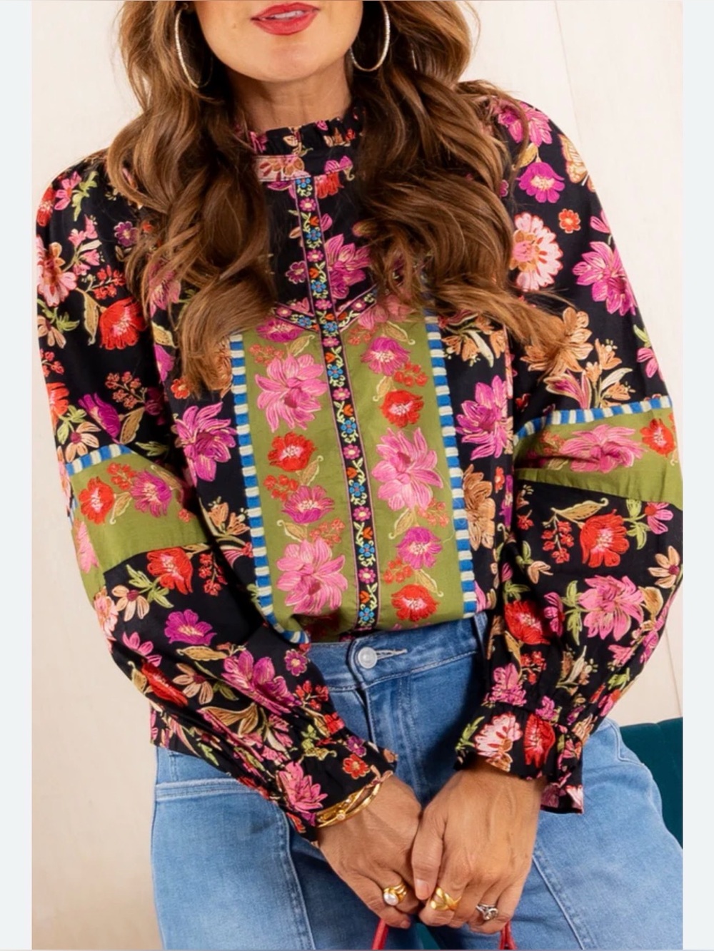 NWT &Merci Multicolor Floral Print Women's Top